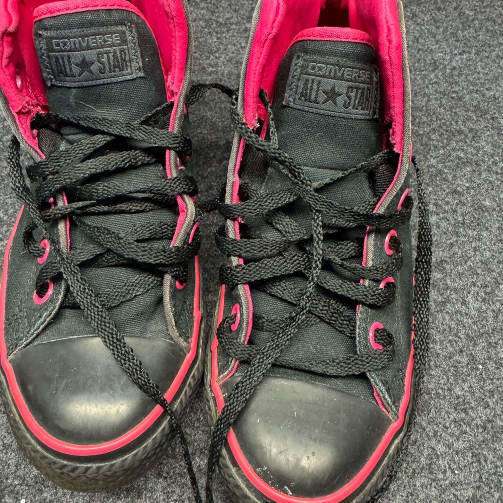 Converse Black and Pink All Star Sneakers